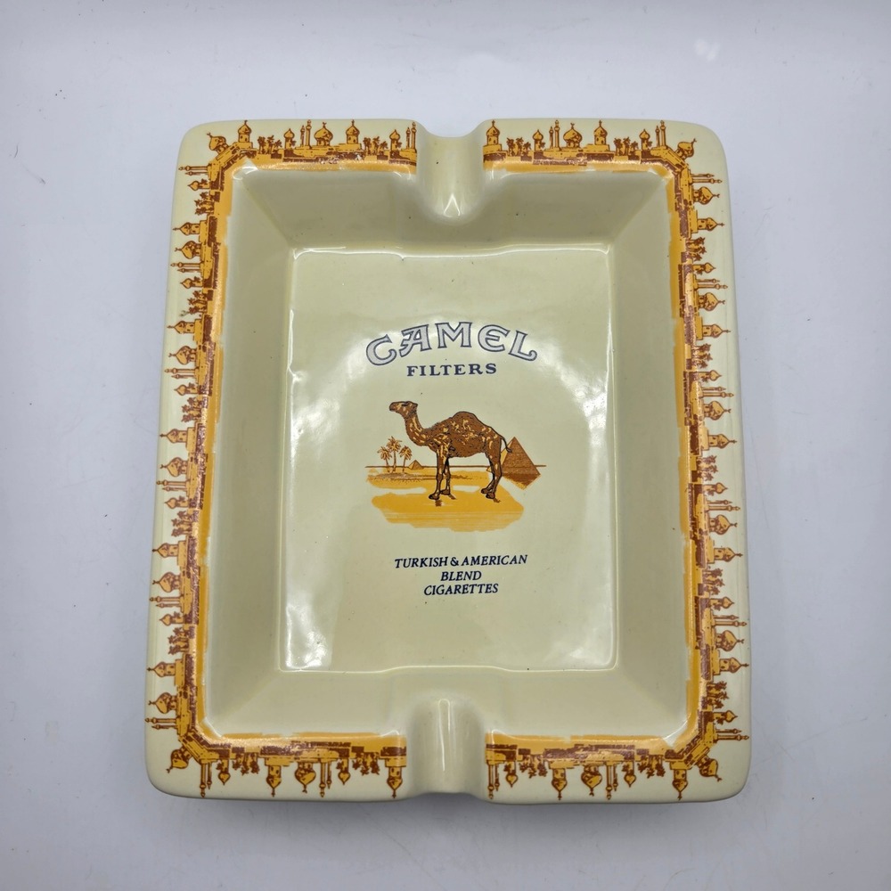 Vintage 1996 Camel Filters Joe Camel Ceramic Ashtray Turkish American Blend